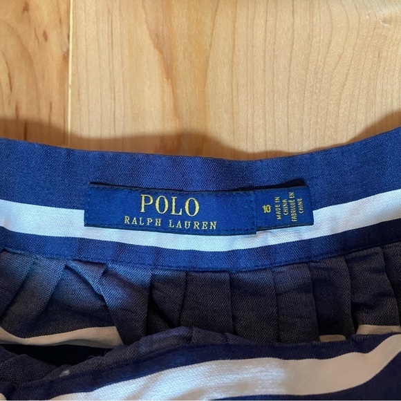 Polo Ralph Lauren Striped A-line Silk/Cotten Blend Navy/white Skirt - Picture 6 of 16